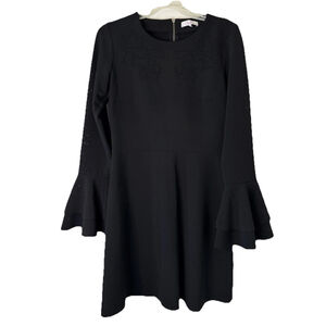 Parker Women’s Flare Sleeve Little Black Dress Size 6, Classy Cocktail Stretch